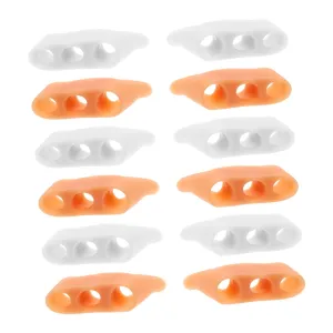 12pcs Toe Adjusters for Overlapping Toes Transparent Skin Color Comfortable Fit for Shoes Corrects Protects