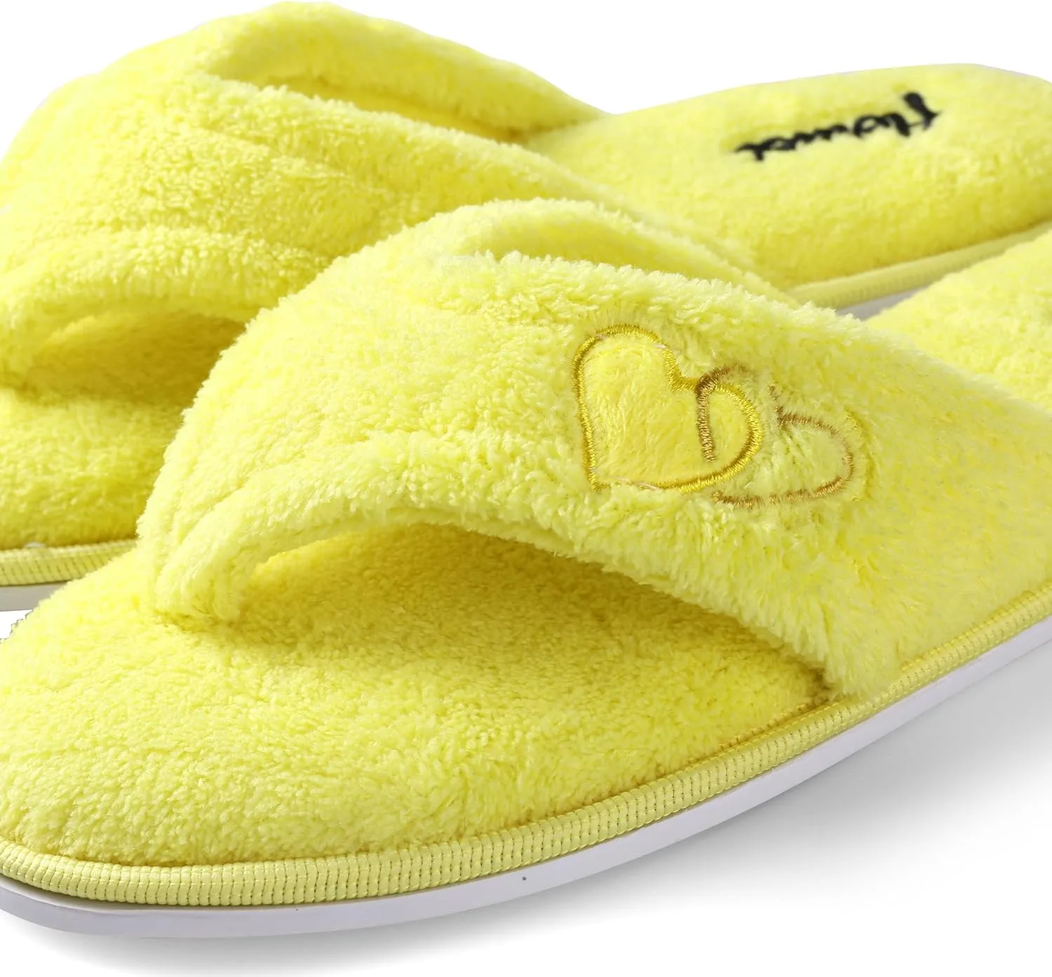 Aerusi's Elegant Thong Flip Flop Style Plush Spa Bath Slippers for Ladies