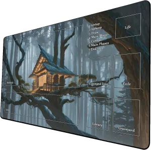 AI Painting TCG Playmat - MTG Trading Card Game Mat with Zone, 24x14 Inches Original Playmats, Smooth Surface for Rubber Collection - Fantasy Dark Vampire Lotus-004