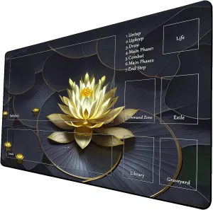 AI Painting TCG Playmat - MTG Trading Card Game Mat with Zone, 24x14 Inches Premium MTG Playmat - The Perfect Companion for Intense Card Battles - Fantasy Dark Vampire Lotus-086