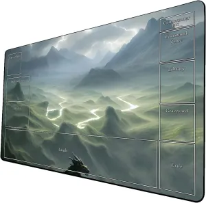 AI Painting TCG Playmat - MTG Trading Card Game Mat with Zone Layout, 24x14 Inches Premium MTG Play Mat - The Perfect Companion for Intense Card Battles - Fantasy Dark Skull Black Lotus 424A179