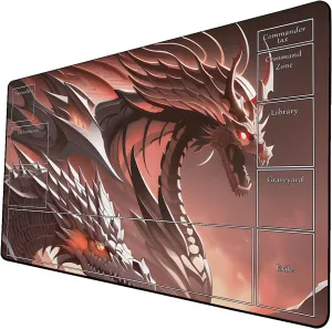 AI Painting TCG Playmat - MTG Trading Card Game Mat with Zone Layout, 24x14 Inches Premium MTG Play Mat - The Perfect Companion for Intense Card Battles - Fantasy Dark Skull Black Lotus 424A218