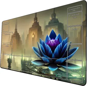 AI Painting TCG Playmat - MTG Trading Card Game Mat with Zone Layout, 24x14 Inches Premium MTG Play Mat - The Perfect Companion for Intense Card Battles - Fantasy Dark Skull Black Lotus 424A302