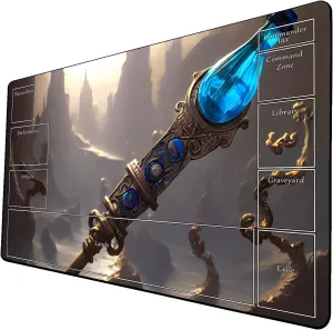 AI Painting TCG Playmat - MTG Trading Card Game Mat with Zone Layout, 24x14 Inches Premium MTG Play Mat - The Perfect Companion for Intense Card Battles - Fantasy Dark Skull Black Lotus 424A337