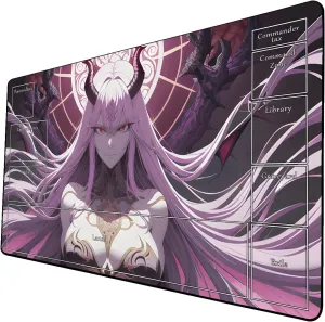 AI Painting TCG Playmat - MTG Trading Card Game Mat with Zone Layout, 24x14 Inches Premium MTG Play Mat - The Perfect Companion for Intense Card Battles - Fantasy Dark Skull Black Lotus 509A014