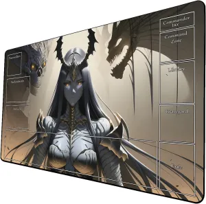 AI Painting TCG Playmat - MTG Trading Card Game Mat with Zone Layout, 24x14 Inches Premium MTG Play Mat - The Perfect Companion for Intense Card Battles - Fantasy Dark Skull Black Lotus 509A253