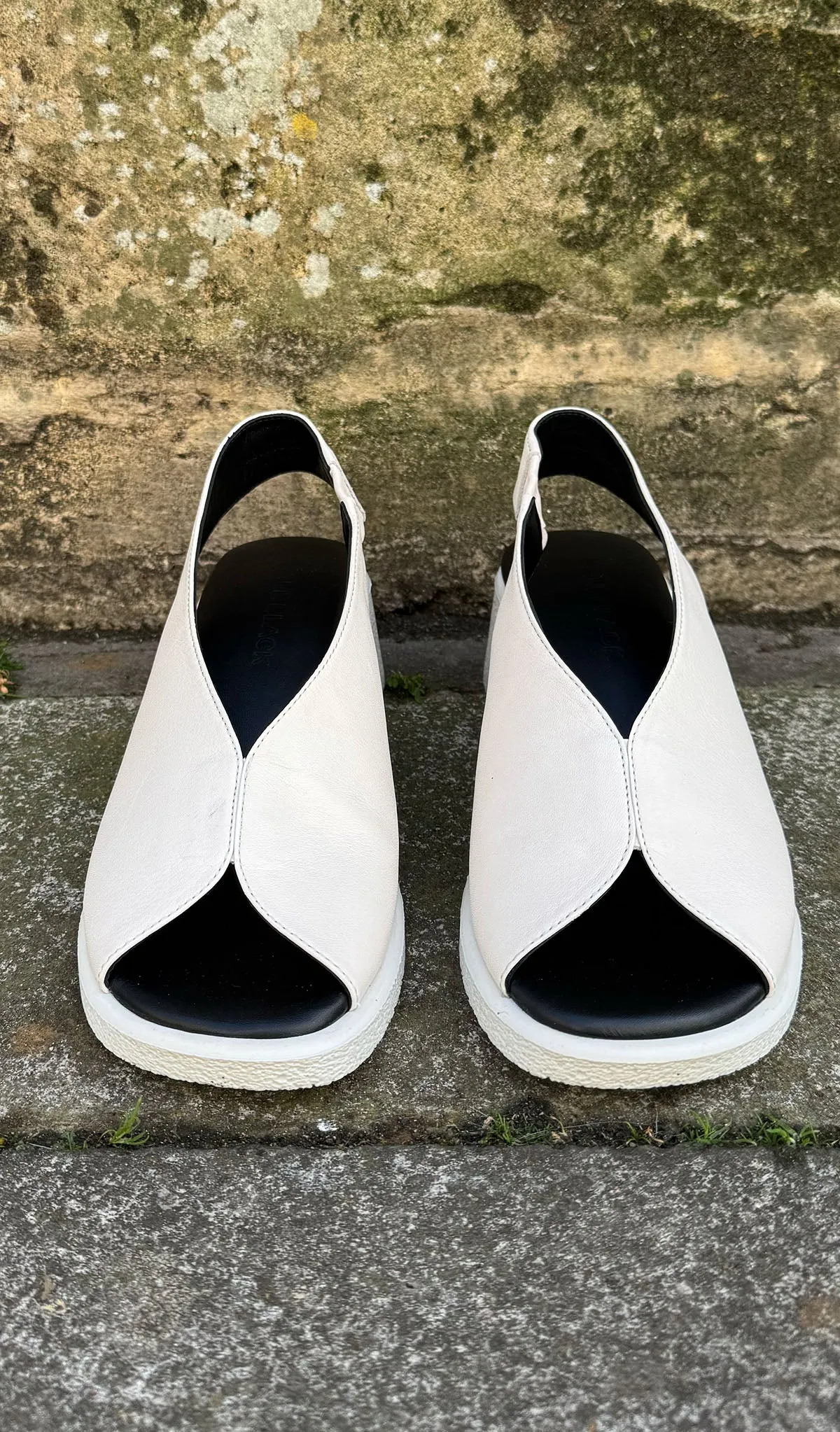All Black Leather Sling Backs- 3 Colours