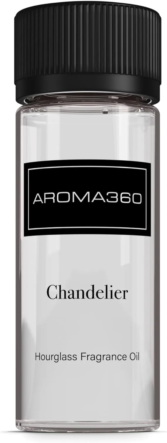 Aroma360 Hourglass Diffuser Oil - Aromatherapy Fragrance Oil for Office & Bedroom Scents - Scent Diffuser Inspired by Baccarat Rouge 540 - Bergamot, Sweet Berry & Oakmoss - Chandelier, 50mL/1.7 fl oz