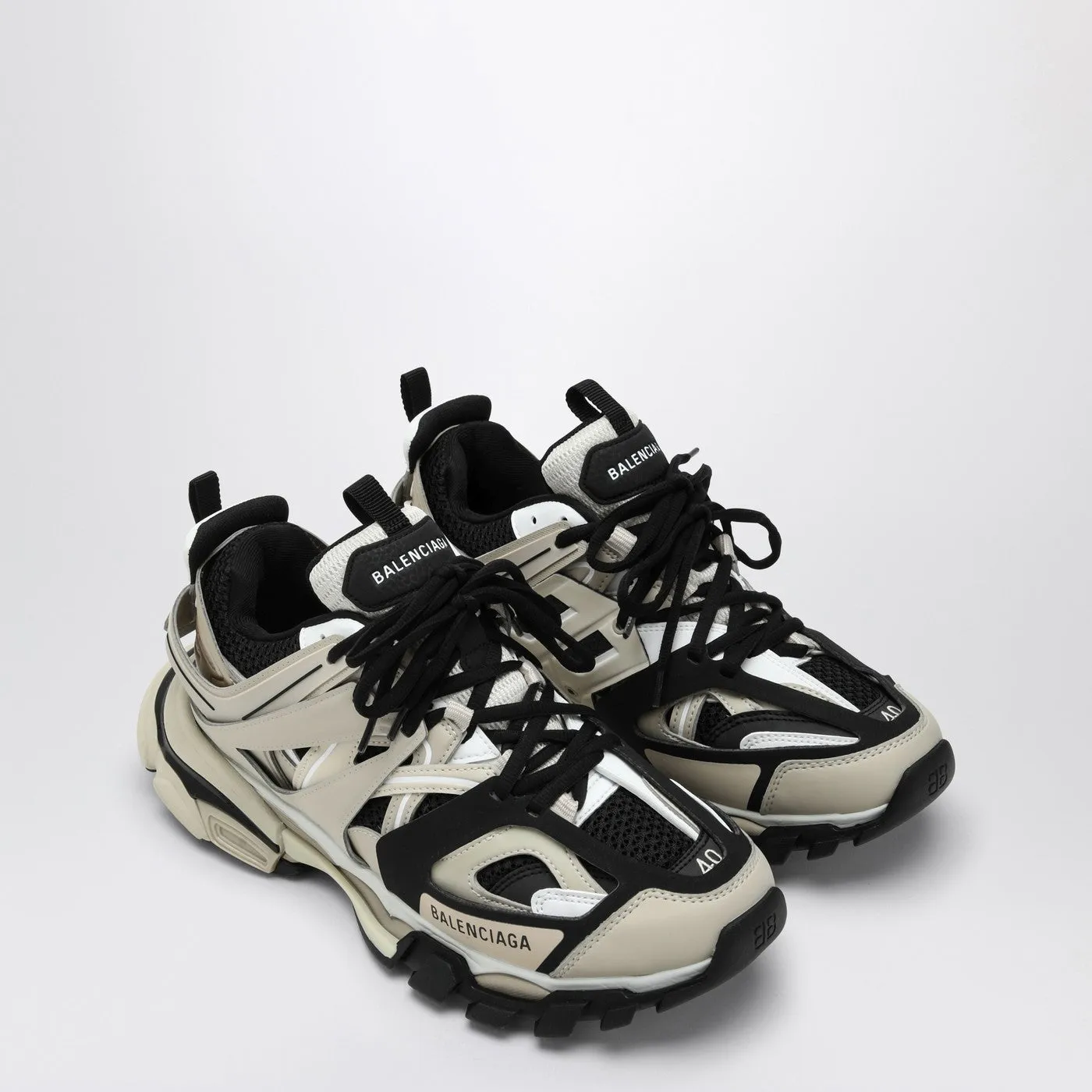 Balenciaga Track Beige/Black Mesh And Nylon Trainer