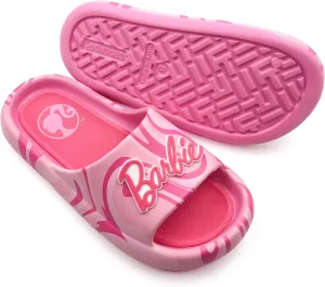 Barbie Bright Pink Logo Women's Flip Flop Slide Sandals