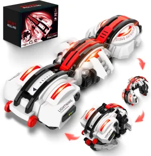 BAZADER RC Car with LED Lights - Remote Control Car Snakes 360° Roll Toy, Birthday for Kids Age 7 8 9 10 11  Year Old, 2 Batteries 60 min, Indoor/Outdoor Toy for 6-12 yr Teen Boys