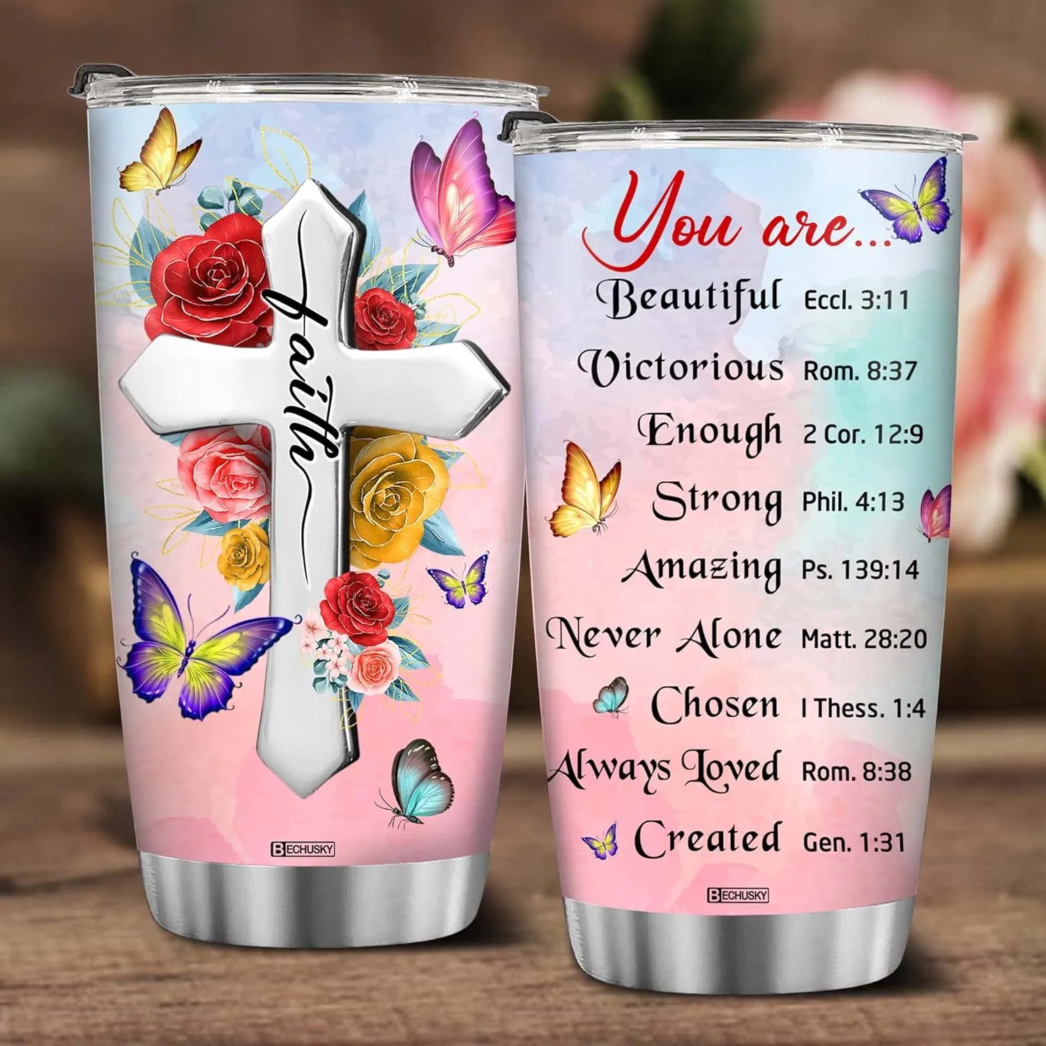 BECHUSKY Christian Tumbler Gifts for Women Gifts for Women Birthday Gifts For Women Friend Gifts for Women Birthday Unique - Inspirational Gifts for Women Birthday Gifts for Women, Mom, Friend