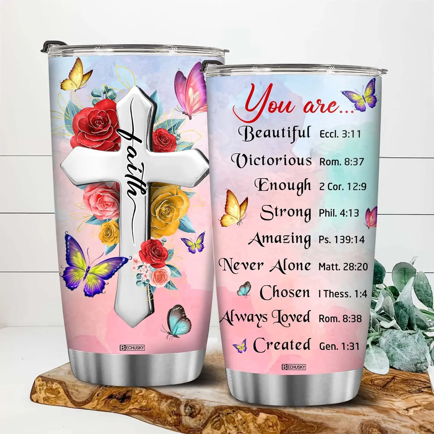 BECHUSKY Christian Tumbler Gifts for Women Gifts for Women Birthday Gifts For Women Friend Gifts for Women Birthday Unique - Inspirational Gifts for Women Birthday Gifts for Women, Mom, Friend