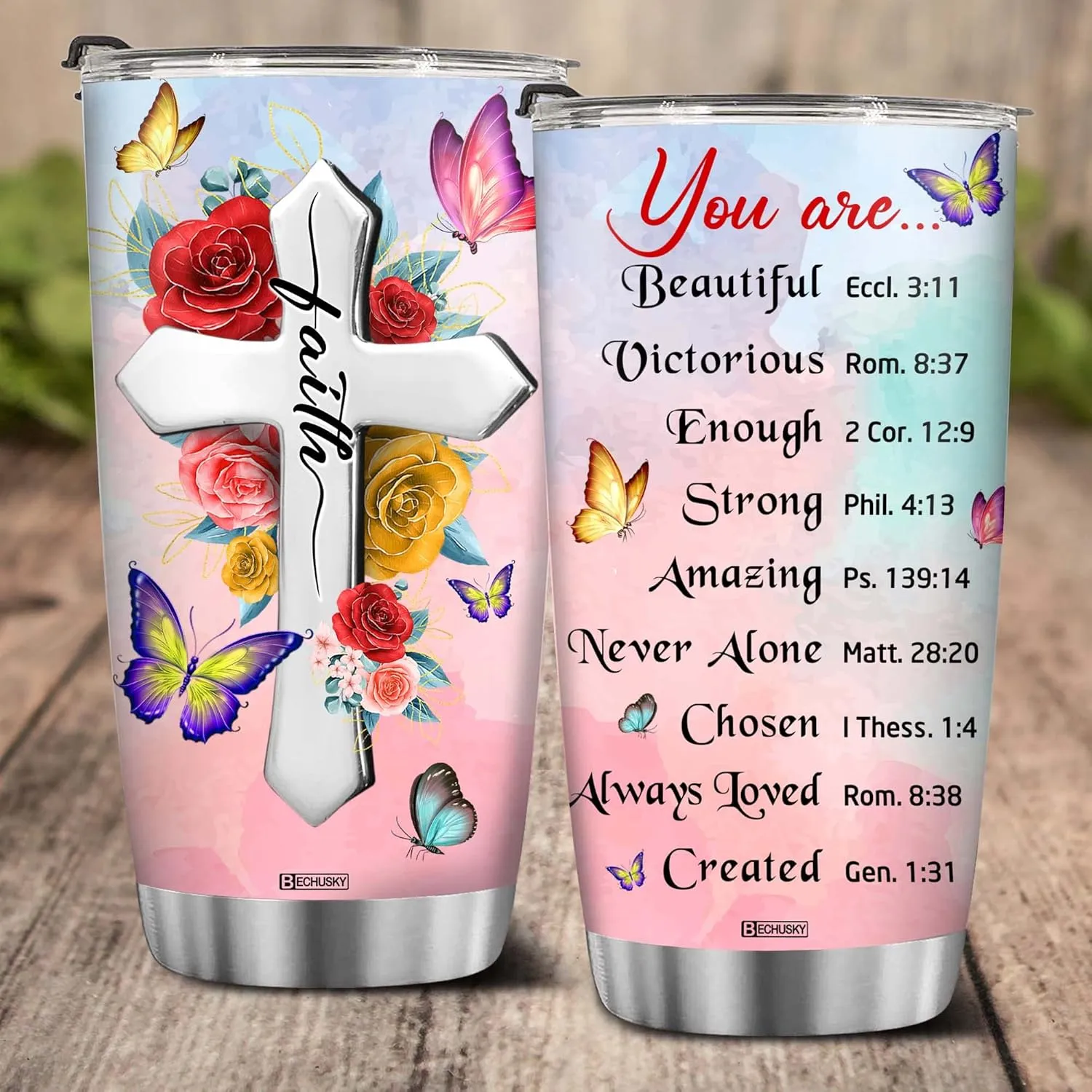 BECHUSKY Christian Tumbler Gifts for Women Gifts for Women Birthday Gifts For Women Friend Gifts for Women Birthday Unique - Inspirational Gifts for Women Birthday Gifts for Women, Mom, Friend