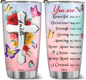 BECHUSKY Christian Tumbler Gifts for Women Gifts for Women Birthday Gifts For Women Friend Gifts for Women Birthday Unique - Inspirational Gifts for Women Birthday Gifts for Women, Mom, Friend
