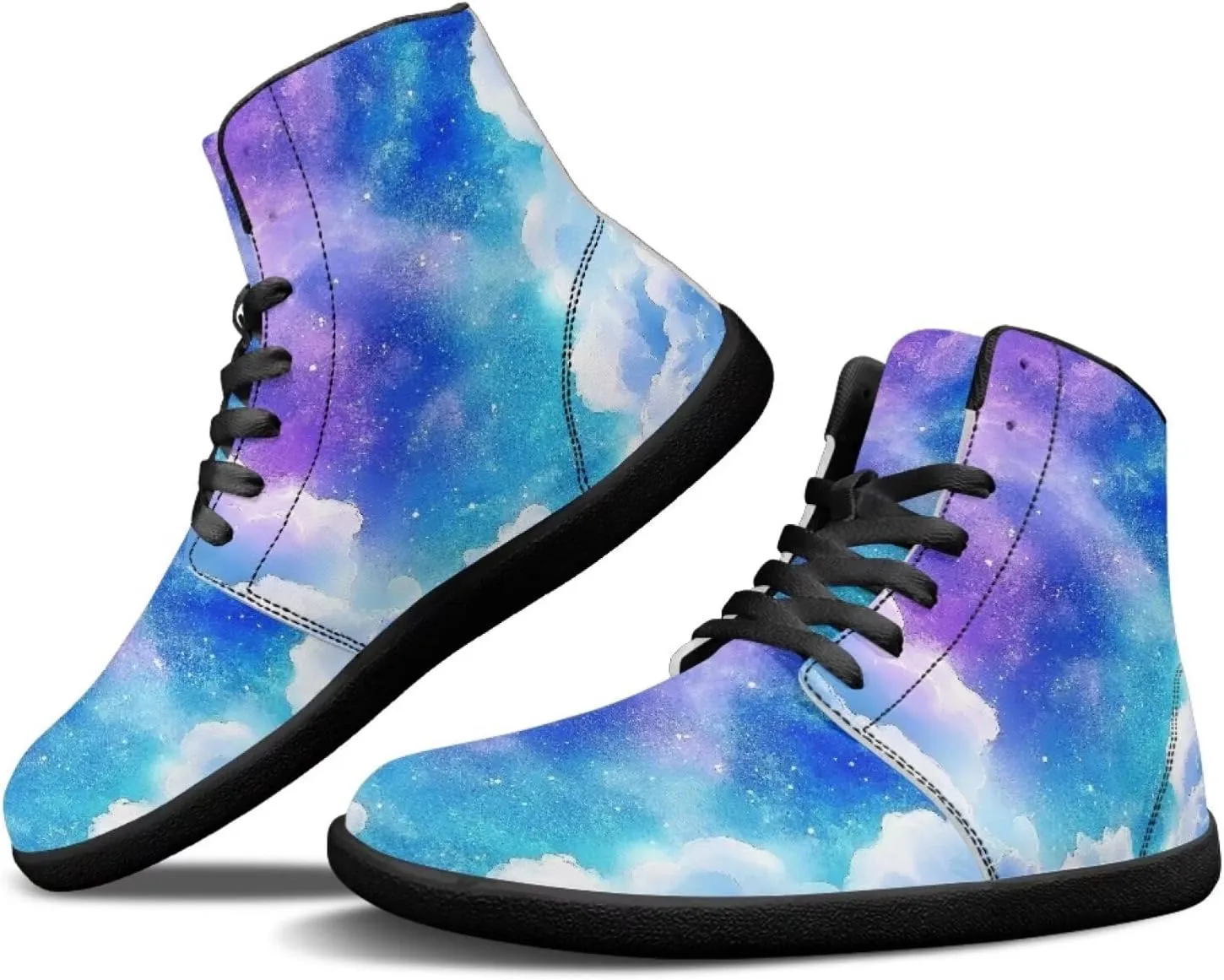 Binienty Unisex Men Women Barefoot Shoes Lace up High Top Minimalist Flat Sneakers Cross-Trainer Footwear