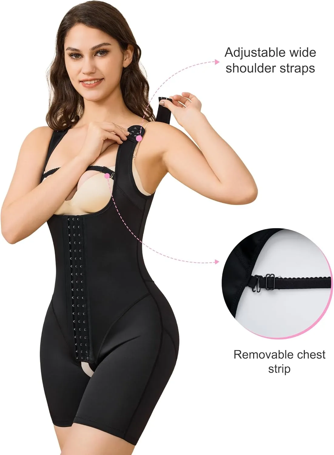 BRABIC Women's Waist Trainer Bodysuit Butt Lifter Tummy Control Shapewear Hi-waist Thigh Slimmer Full Body Shaper Open Bust