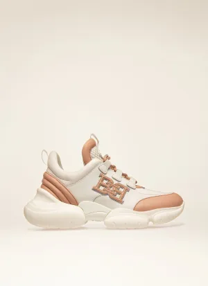 Claires Leather Sneakers In Pink & White