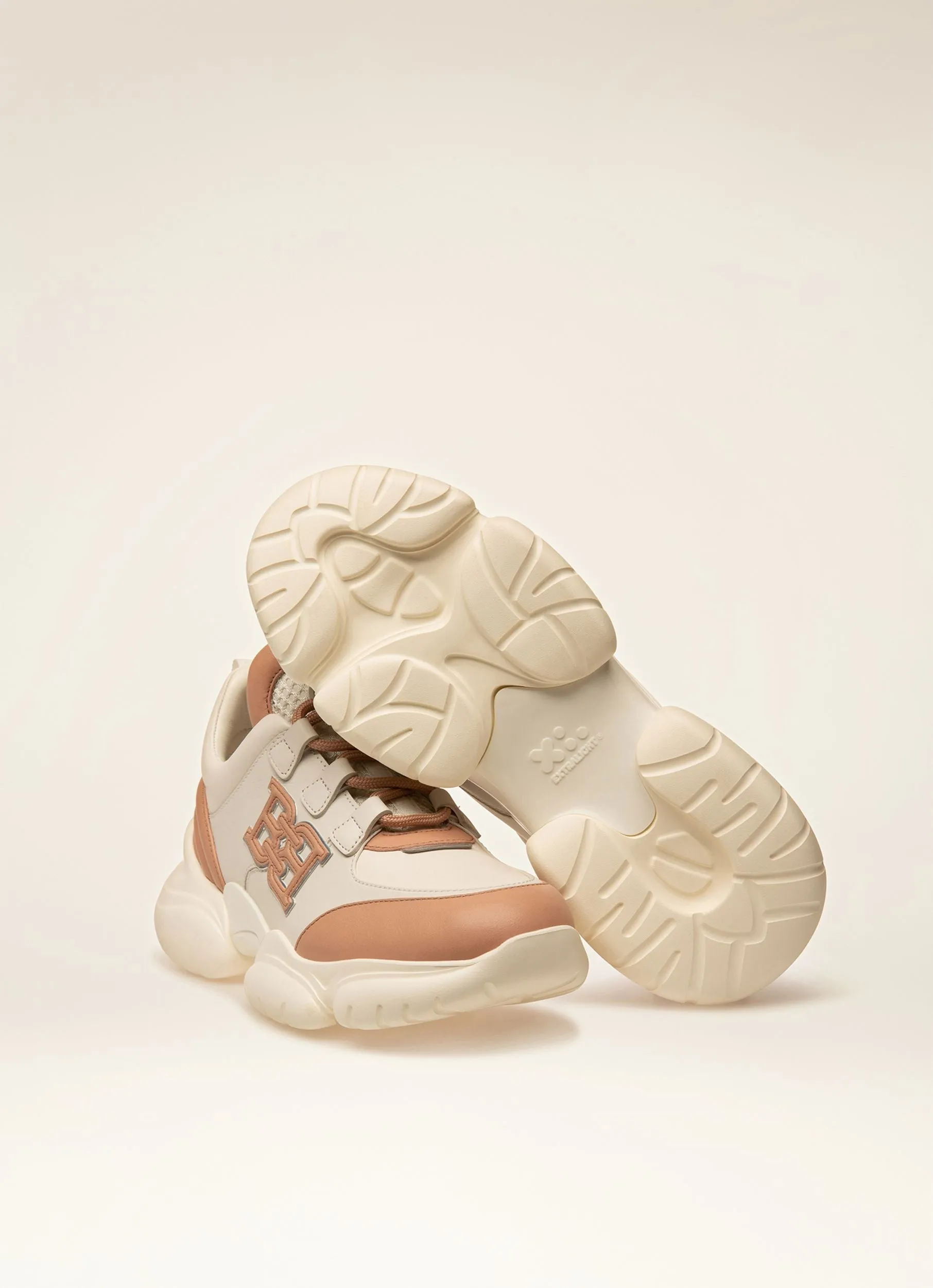 Claires Leather Sneakers In Pink & White
