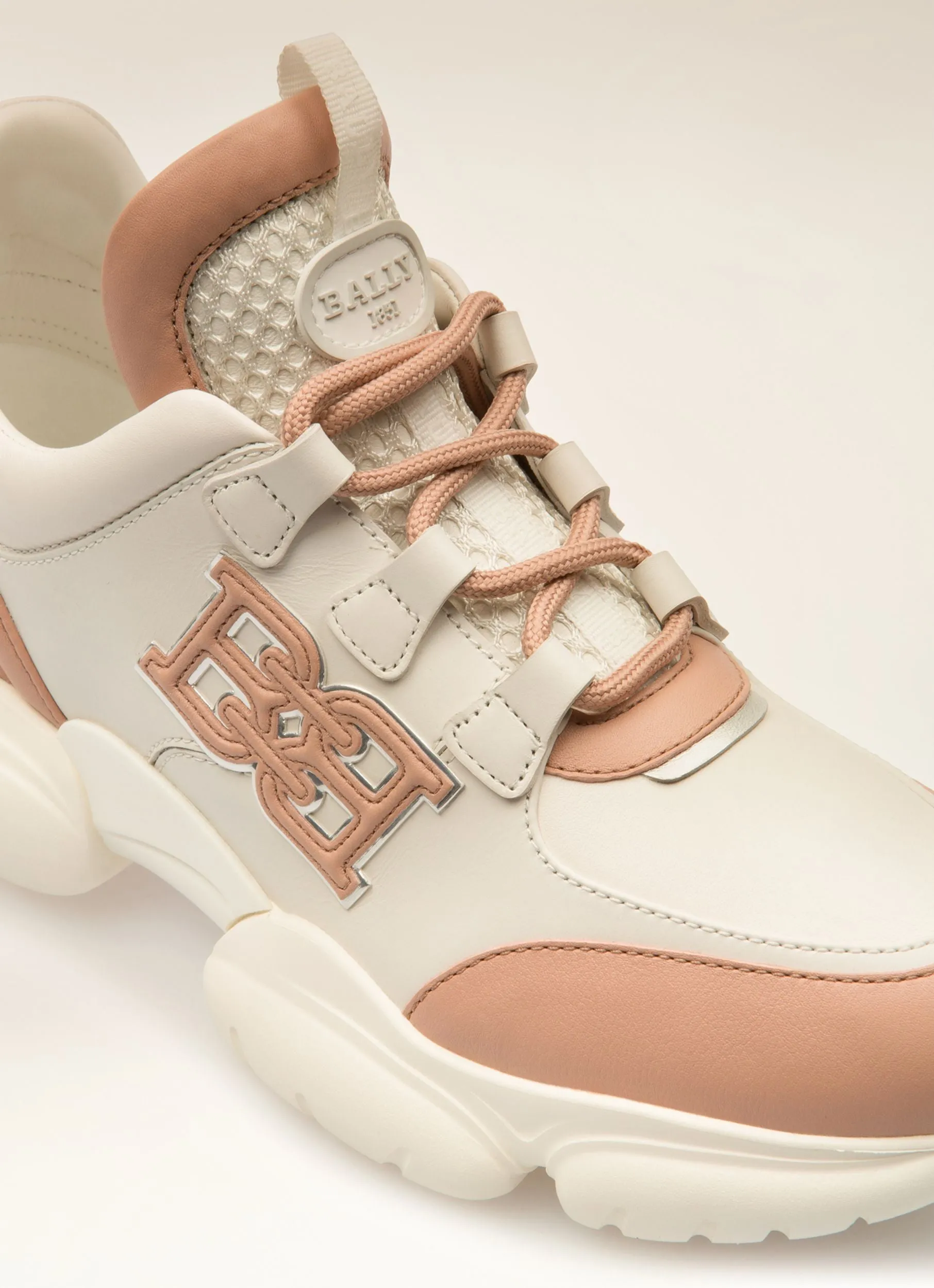 Claires Leather Sneakers In Pink & White