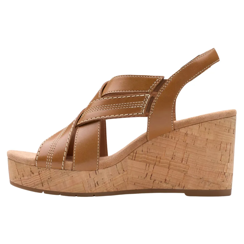 Clarks Sabina Sling Tan Leather Sandal (Women's)