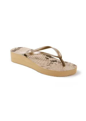 Coogee Wedge Jandal - Bronze Snake