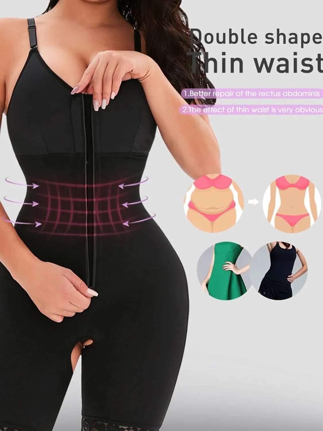 Corset Shapewear for Women Waist Trainer Butt Lifter Bodysuit Tummy Control Full Body Shaper
