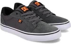 DC Men's Anvil Casual Skate Sneaker, Grey/Black/Orange, 14