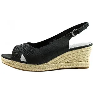 Dotti Open Toe Casual Platform Sandals, Black, Size 9.5