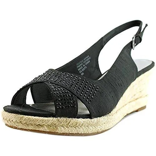 Dotti Open Toe Casual Platform Sandals, Black, Size 9.5