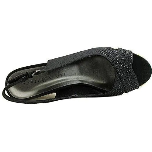 Dotti Open Toe Casual Platform Sandals, Black, Size 9.5