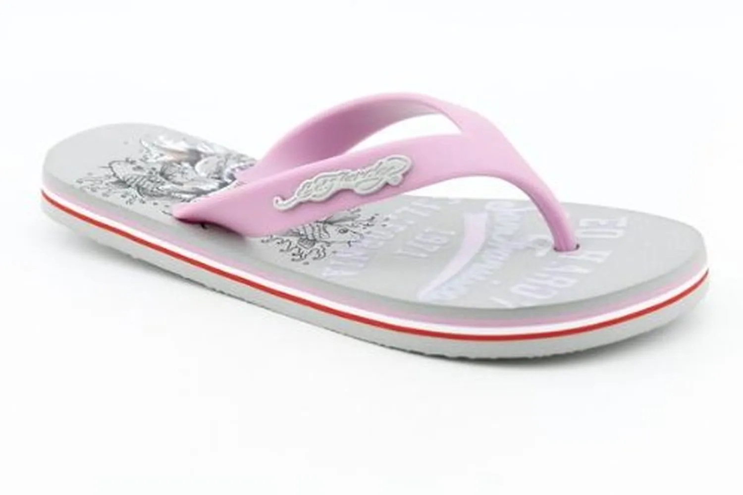 Ed Hardy Beachcombers Koi Flip Flop for Women - Fuschia