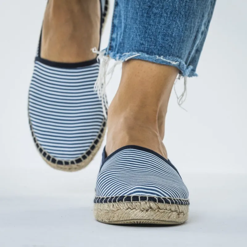 Espadrille blårandiga