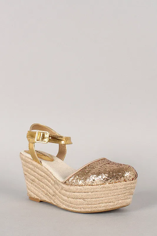 Espadrille Wedge Glitter Ultimate Joe-01 Platform Live chat Bamboo