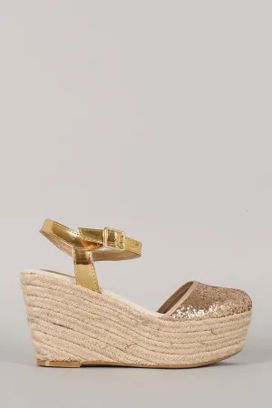 Espadrille Wedge Glitter Ultimate Joe-01 Platform Live chat Bamboo