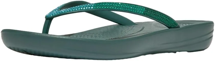 FitFlop Women's Iqushion Ombre Sparkle Flip-Flops Deep Teal/Mint Blue 8