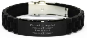 Fitness Trainer Black Glidelock Clasp Bracelet for Stylish and Confident Workouts, Graduation Gifts Idea