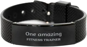 Fitness Trainer Black Shark Mesh Bracelet - Perfect Idea Gifts for Christmas and Graduation, One amazing Fitness Trainer for Confidence and Inspiration