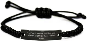 Fitness Trainer Rope Birthday Unique Gift, God's Strongest Women Made Them, Adjustable Rope Bracelet for Men Women Friends Coworkers, Unique Birthday Presents from Friends to Fitness Trainer