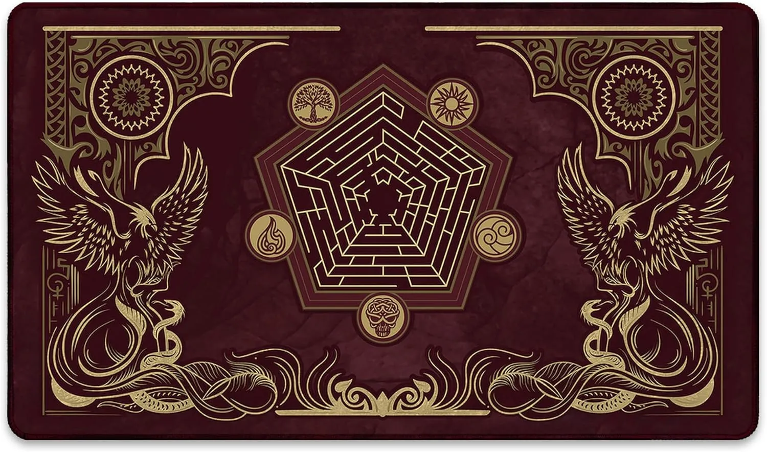 Flamewake Phoenix (Stitched) - MTG Playmat - Compatible with Magic The Gathering Playmat - Play MTG, YuGiOh, TCG - Original Play Mat Art Designs & Accessories
