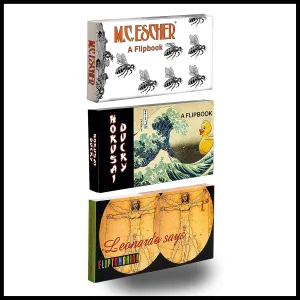 Fliptomania Art Flipbooks 3-Pack: Escher, Hokusai, Leonardo