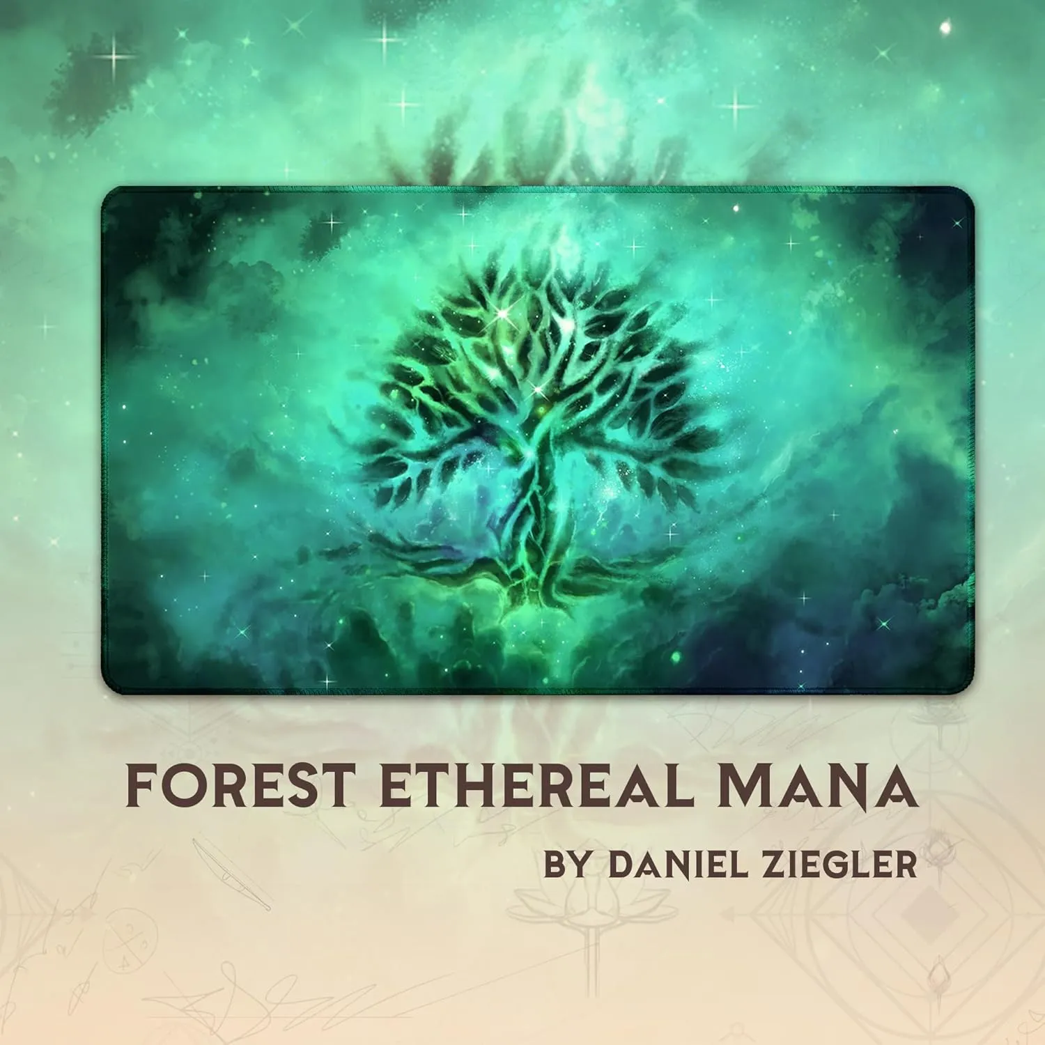 Forest Ethereal Mana (Stitched) - MTG Playmat - Compatible with Magic The Gathering Playmat - Play MTG, YuGiOh, TCG - Original Play Mat Art Designs & Accessories