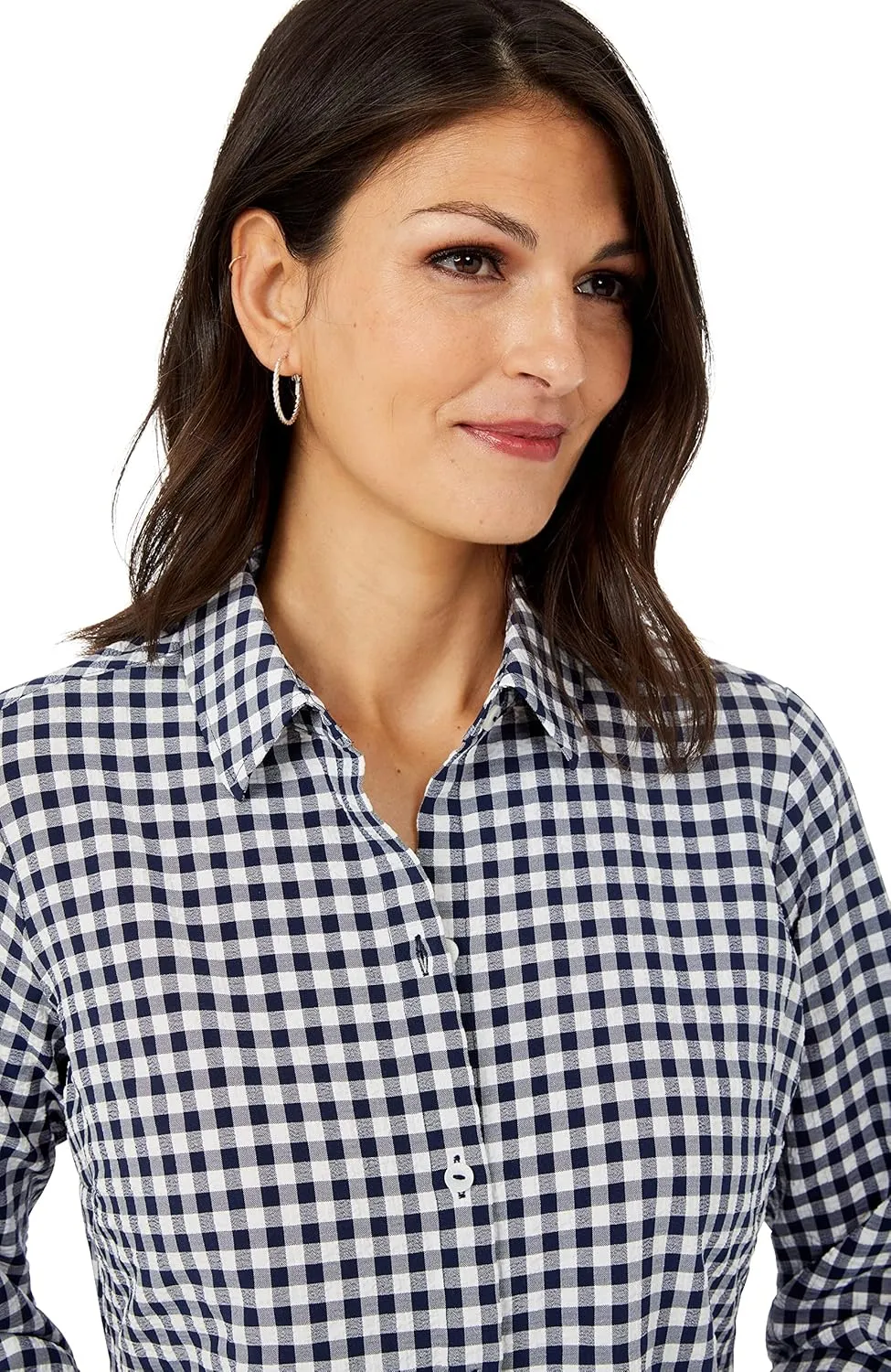 Foxcroft Women's Harris Long Sleeve Stretchy Check Shirt
