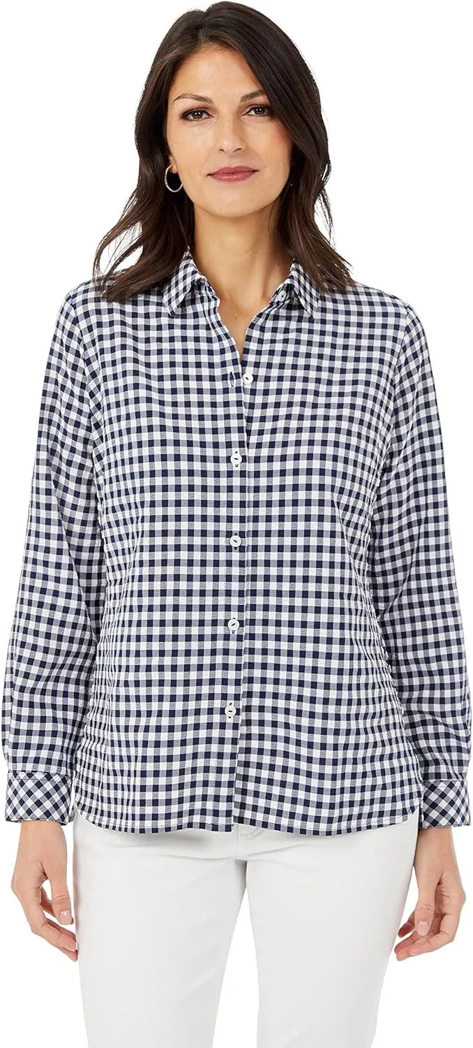 Foxcroft Women's Harris Long Sleeve Stretchy Check Shirt
