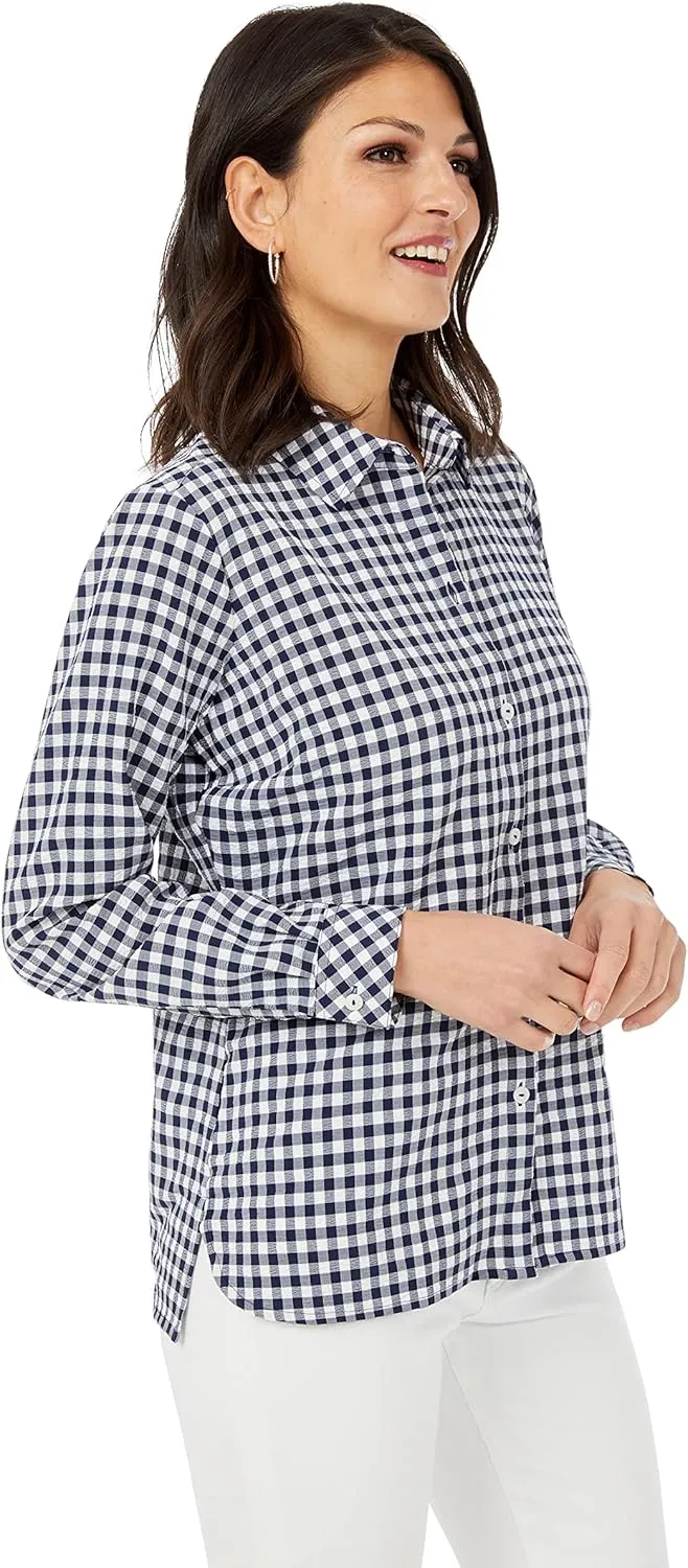 Foxcroft Women's Harris Long Sleeve Stretchy Check Shirt