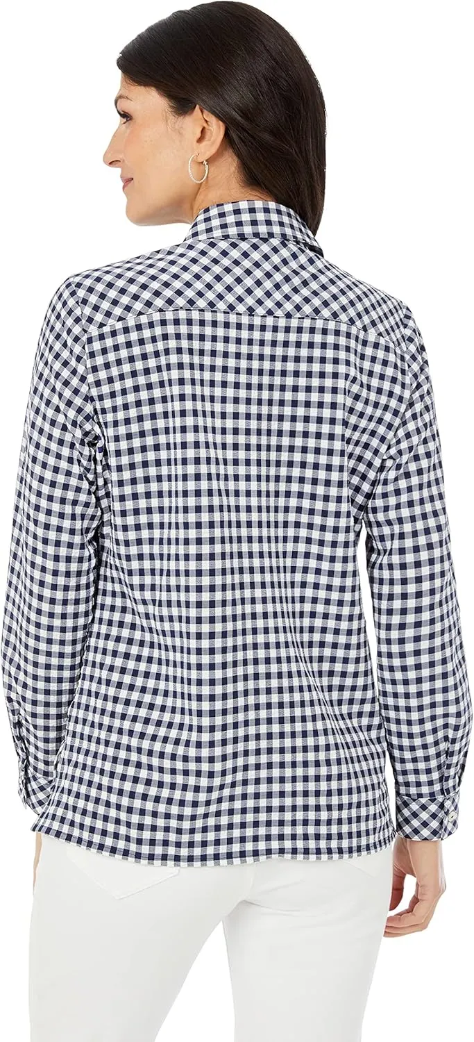 Foxcroft Women's Harris Long Sleeve Stretchy Check Shirt