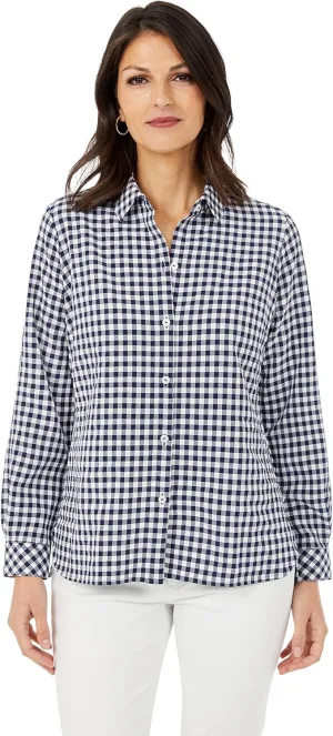 Foxcroft Women's Harris Long Sleeve Stretchy Check Shirt