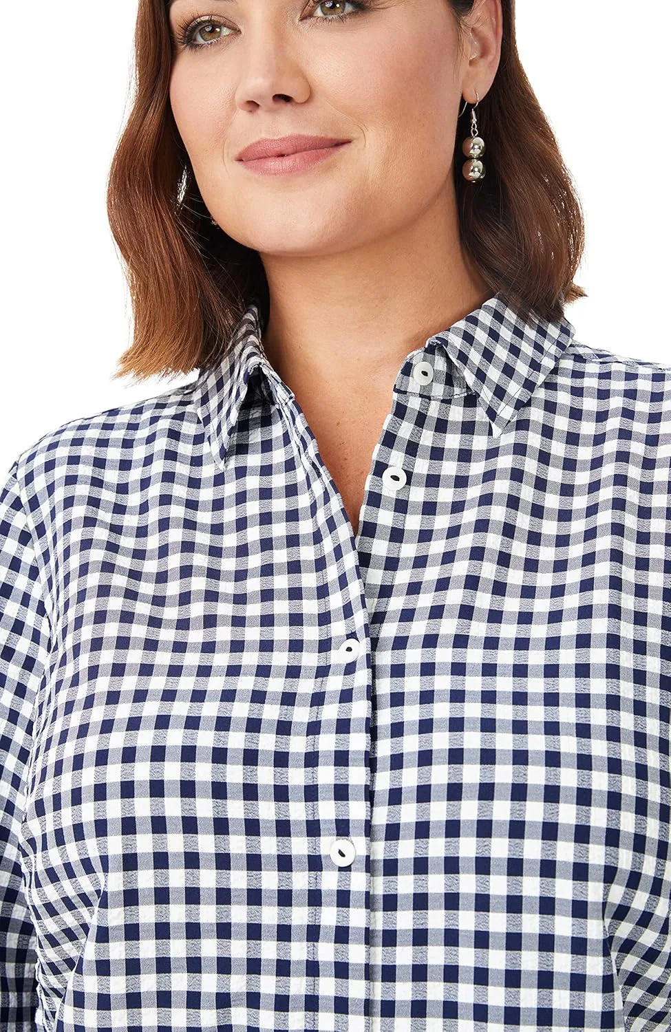 Foxcroft Women's Harris Long Sleeve Stretchy Check Shirt