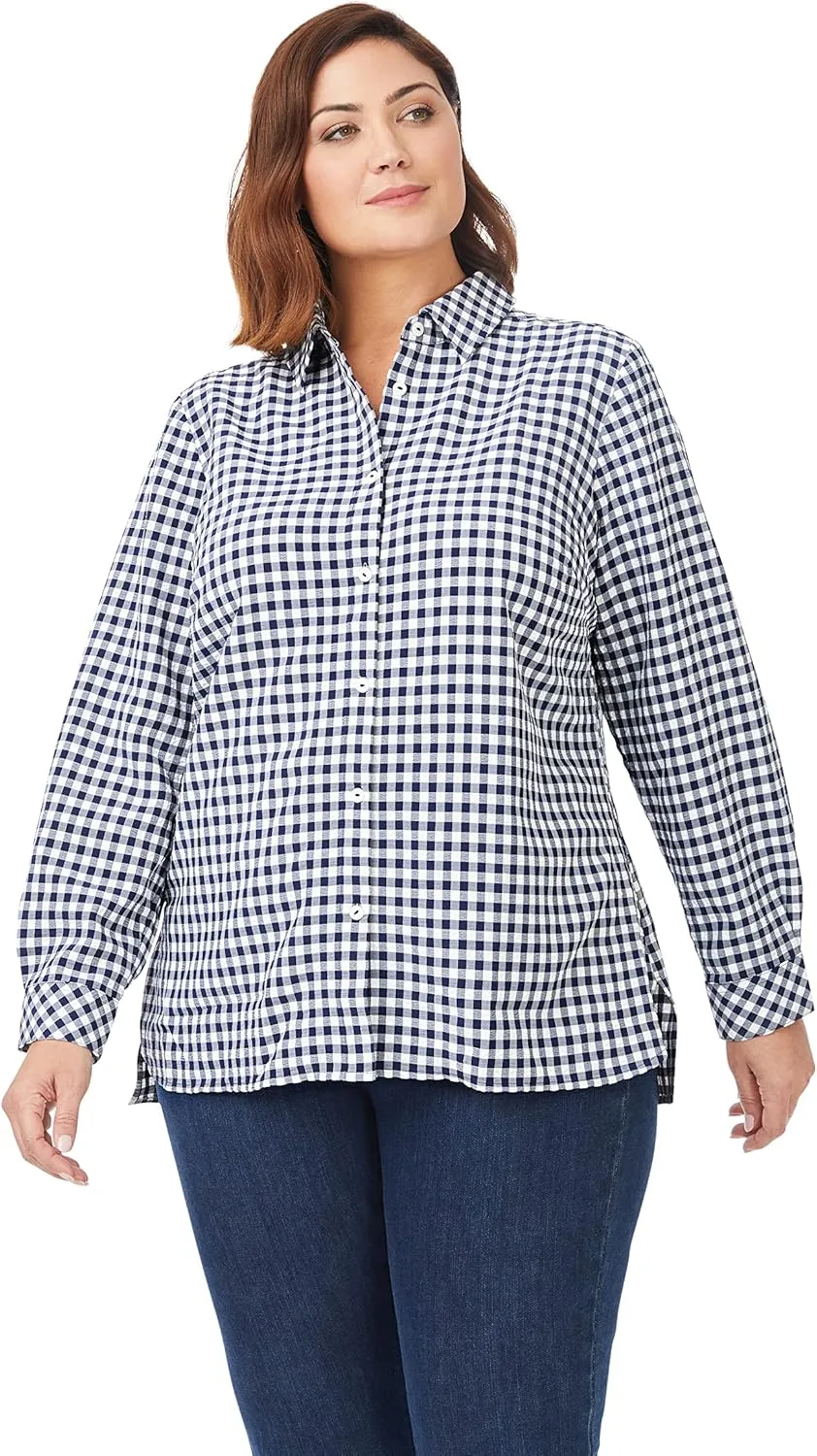 Foxcroft Women's Harris Long Sleeve Stretchy Check Shirt