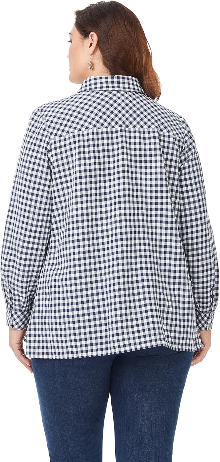 Foxcroft Women's Harris Long Sleeve Stretchy Check Shirt